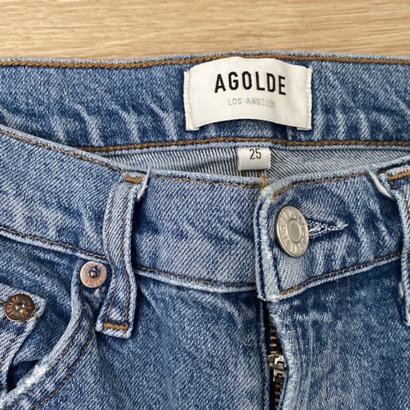 AGOLDE Wilde Ripped Straight Leg Whiplash Jeans 25 - Picture 4 of 9